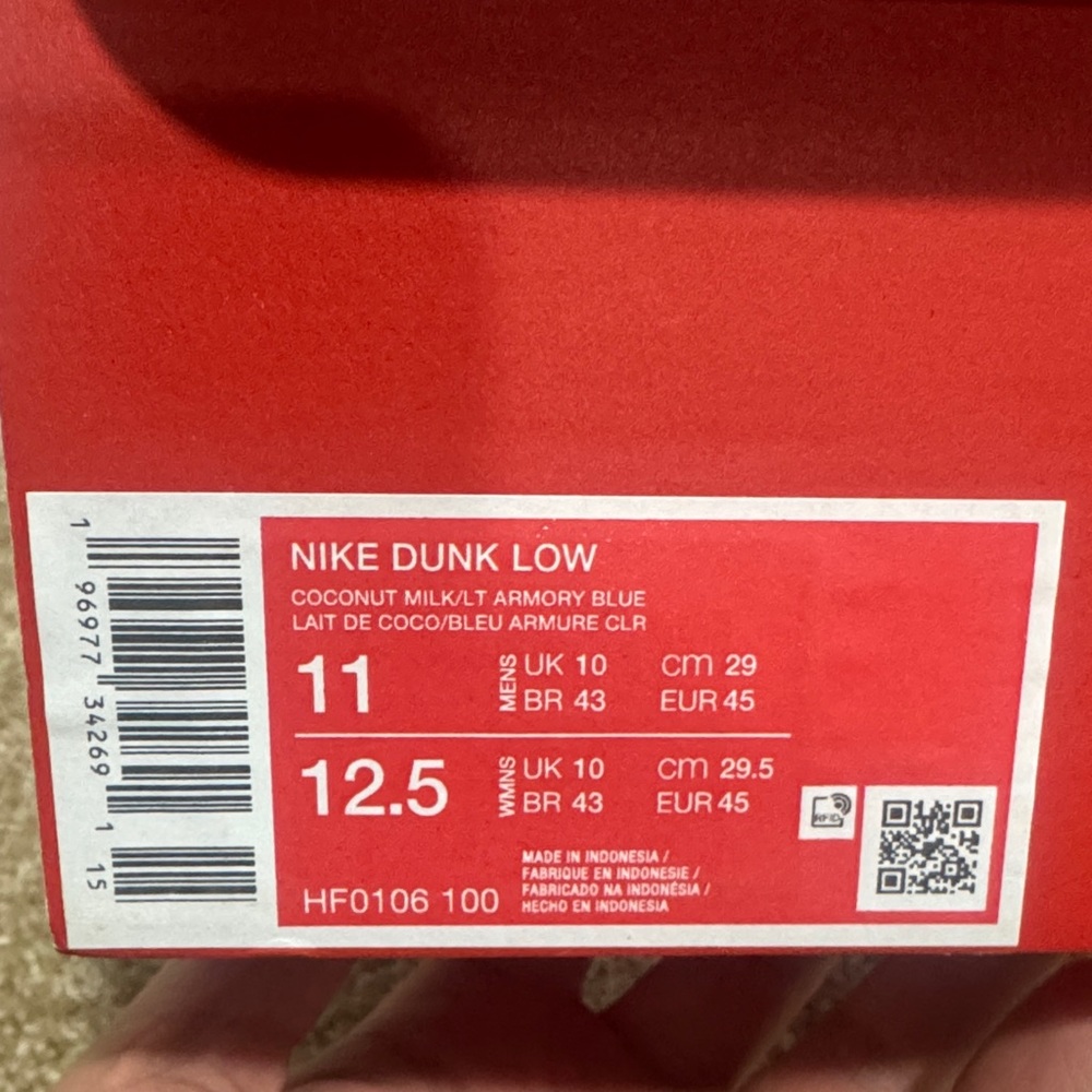 Nike Dunk Low in Coconut Milk and Armory Blue